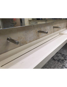 Automātisks pie sienas stiprināms nerūsējošā tērauda izlietnes krāns aukstam vai iepriekš sajauktam ūdenim, 24 V DC 2