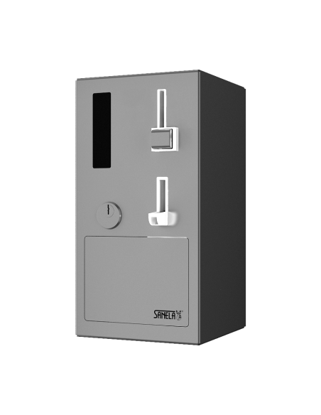 Monētu un žetonu automāts durvju atvēršanai ar GSM moduli, 24V DC Monētu un žetonu automāts durvju atvēršanai ar GSM moduli, 24V DC