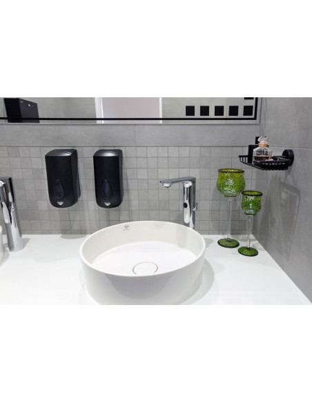 Putu ziepju dozators, tilpums 1 l, melns plastmasas ABS