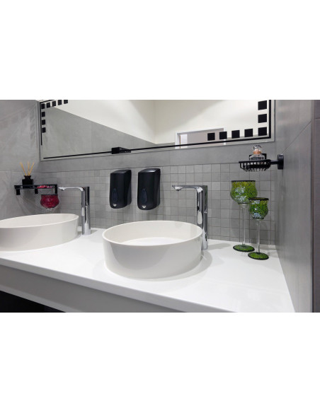 Putu ziepju dozators, tilpums 1 l, melns plastmasas ABS