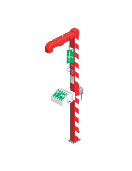 Brīvi stāvoša āra ķermeņa un acu duša ar starta sprūdu un sildīšanu, līdz maks. -20°C Brīvi stāvoša āra ķermeņa un acu duša ar starta sprūdu un sildīšanu, līdz maks. -20°C