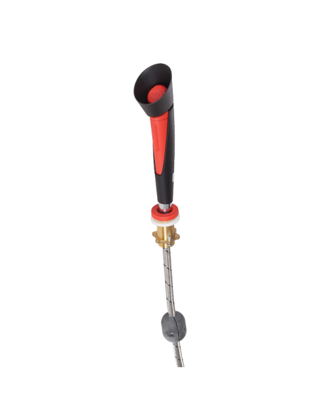 Rokas acu duša ar vienu smidzināšanas galviņu, slīpuma leņķis 45°, ar ieliktni galdā Rokas acu duša ar vienu smidzināšanas galviņu, slīpuma leņķis 45°, ar ieliktni galdā