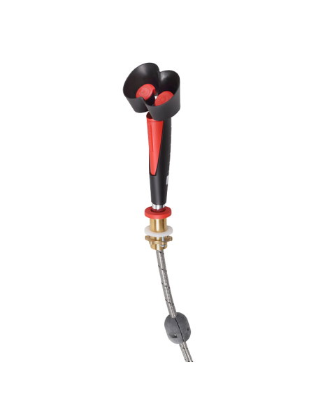 Rokas acu duša ar divām smidzināšanas galviņām, slīpuma leņķis 45°, ar ieliktni galdā Rokas acu duša ar divām smidzināšanas galviņām, slīpuma leņķis 45°, ar ieliktni galdā