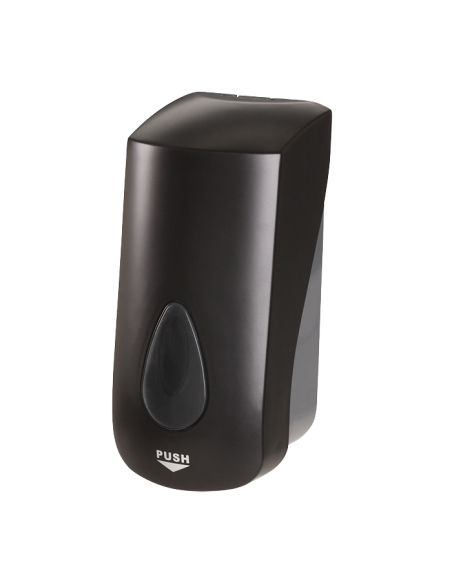 Šķidruma dezinfekcijas dozators ar izsmidzināmu šļakatu, tilpums 1 l, melna plastmasas ABS Šķidruma dezinfekcijas dozators ar izsmidzināmu šļakatu, tilpums 1 l, melna plastmasas ABS