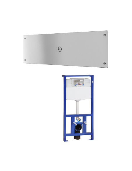 Piezo tualetes skalošanas bloks ar vandālizturīgu vāku, ieskaitot rāmi SLR Piezo tualetes skalošanas bloks ar vandālizturīgu vāku, ieskaitot rāmi SLR