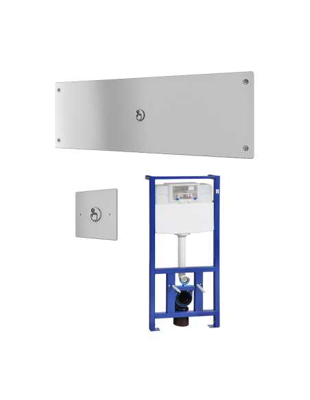 Pjezo vandāļiem drošs tualetes skalošanas bloks ar attālinātu vadību, ieskaitot rāmi SLR 21, 24 V DC Pjezo vandāļiem drošs tualetes skalošanas bloks ar attālinātu vadību, ieskaitot rāmi SLR 21, 24 V DC