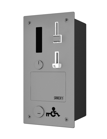 Padziļināta monētu un žetonu automāts durvju atvēršanai ar GSM moduli, EURO KEY, 24V DC Padziļināta monētu un žetonu automāts durvju atvēršanai ar GSM moduli, EURO KEY, 24V DC