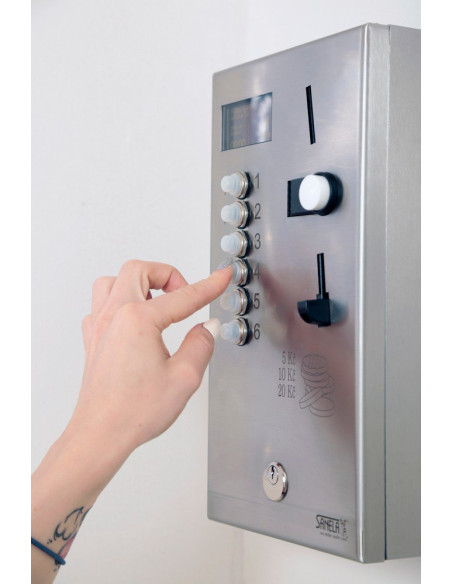 Padziļināts monētu un žetonu dušas taimeris četrām līdz divpadsmit dušām, 24 V līdzstrāva, dušas izvēle ar iekārtu, tieša vadība Padziļināts monētu un žetonu dušas taimeris četrām līdz divpadsmit dušām, 24 V līdzstrāva, dušas izvēle ar iekārtu, tieša vadība