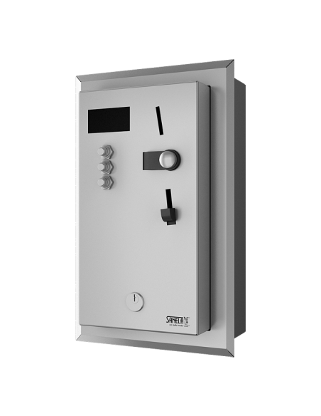 Padziļināts monētu un žetonu dušas taimeris vienai līdz trim dušām, 24 V DC, dušas izvēle ar iekārtu, tieša vadība Padziļināts monētu un žetonu dušas taimeris vienai līdz trim dušām, 24 V DC, dušas izvēle ar iekārtu, tieša vadība