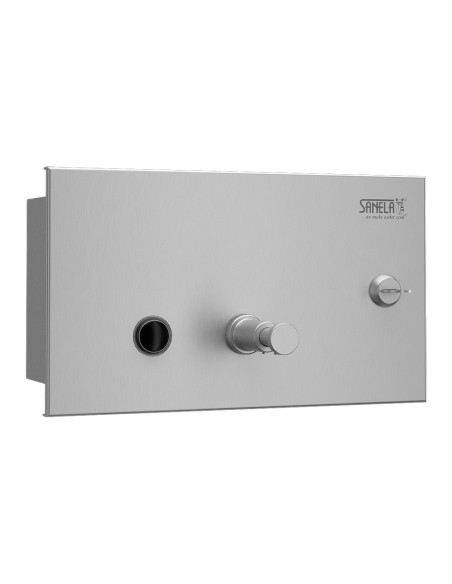 Pie sienas padziļināts ziepju dozators, tilpums 1,4 l, matēts