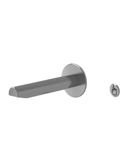 Nerūsējošā tērauda pjezo piezo sienas izlietnes krāna komplekts turpmākai montāžai, matēts, 24 V DC Nerūsējošā tērauda pjezo piezo sienas izlietnes krāna komplekts turpmākai montāžai, matēts, 24 V DC