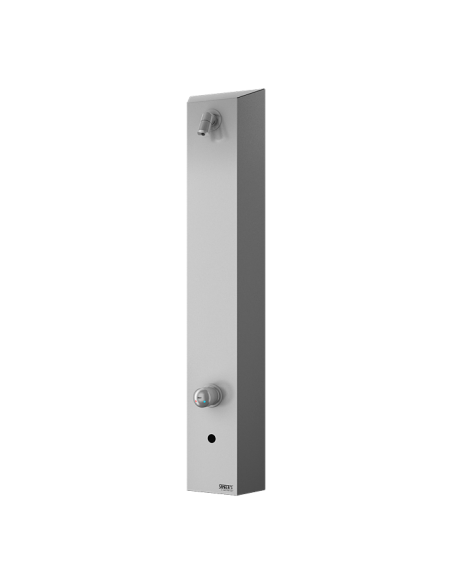 Nerūsējošā tērauda automātiskais dušas panelis ar maisītāju, 24 V DC Nerūsējošā tērauda automātiskais dušas panelis ar maisītāju, 24 V DC