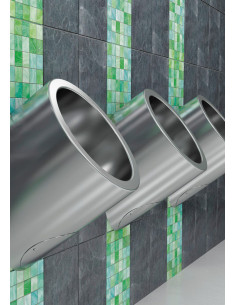 Nerūsējošā tērauda automātiskais pisuārs ar integrētu termisko skalošanas bloku, 24 V DC 2