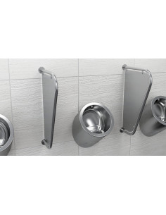 Nerūsējošā tērauda sadalošais aizkars starp pisuāriem 2