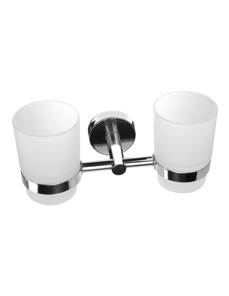 Nerūsējošā tērauda dubultā stikla turētājs, pulēta apdare Nerūsējošā tērauda dubultā stikla turētājs, pulēta apdare