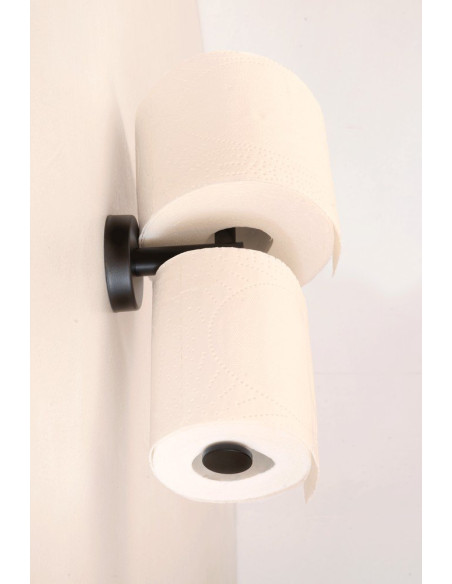 Nerūsējošā tērauda dubultais tualetes papīra turētājs, melna matēta apdare Nerūsējošā tērauda dubultais tualetes papīra turētājs, melna matēta apdare