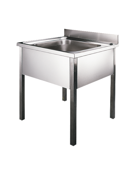 Nerūsējošā tērauda uz grīdas stāvoša lielapjoma izlietne, 700x700x850 mm Nerūsējošā tērauda uz grīdas stāvoša lielapjoma izlietne, 700x700x850 mm