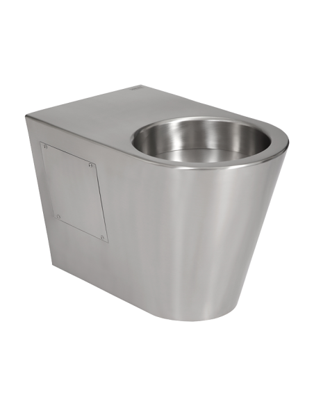 Nerūsējošā tērauda grīdas tualete, atkritumu izvade uz grīdas Nerūsējošā tērauda grīdas tualete, atkritumu izvade uz grīdas
