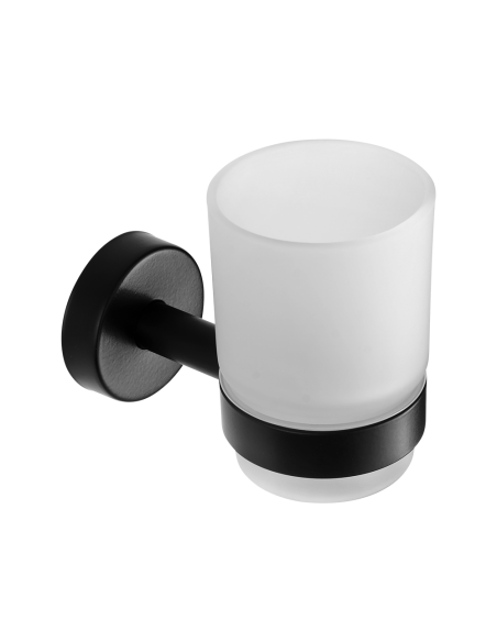 Nerūsējošā tērauda stikla turētājs, melna matēta apdare Nerūsējošā tērauda stikla turētājs, melna matēta apdare