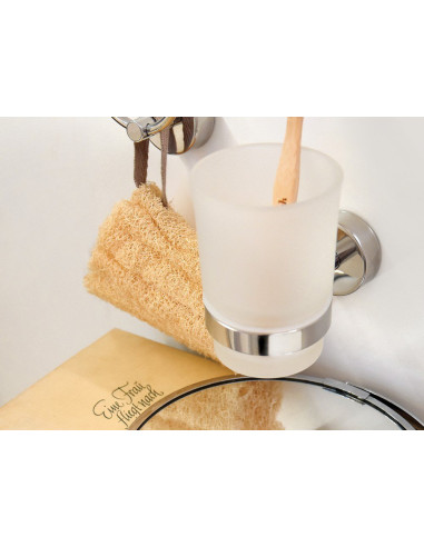 Nerūsējošā tērauda stikla turētājs, pulēta apdare