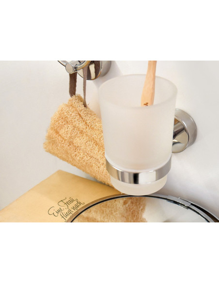 Nerūsējošā tērauda stikla turētājs, pulēta apdare