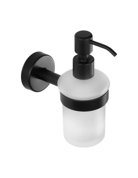 Nerūsējošā tērauda stikla ziepju dozators, melna matēta apdare Nerūsējošā tērauda stikla ziepju dozators, melna matēta apdare