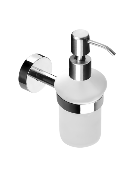 Nerūsējošā tērauda stikla ziepju dozators, pulēta apdare Nerūsējošā tērauda stikla ziepju dozators, pulēta apdare