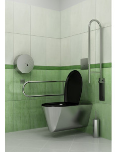 Nerūsējošā tērauda piekarināmā tualete cilvēkiem ar īpašām vajadzībām 2