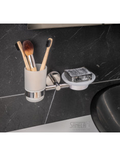 Nerūsējošā tērauda turētājs stiklam un ziepēm, pulēta apdare 2