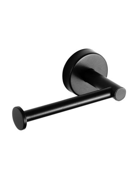 Nerūsējošā tērauda tualetes papīra turētājs, melna matēta apdare Nerūsējošā tērauda tualetes papīra turētājs, melna matēta apdare