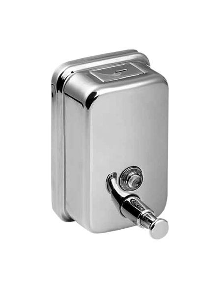 Nerūsējošā tērauda šķidro ziepju dozators, tilpums 1,25 l, pulēts Nerūsējošā tērauda šķidro ziepju dozators, tilpums 1,25 l, pulēts