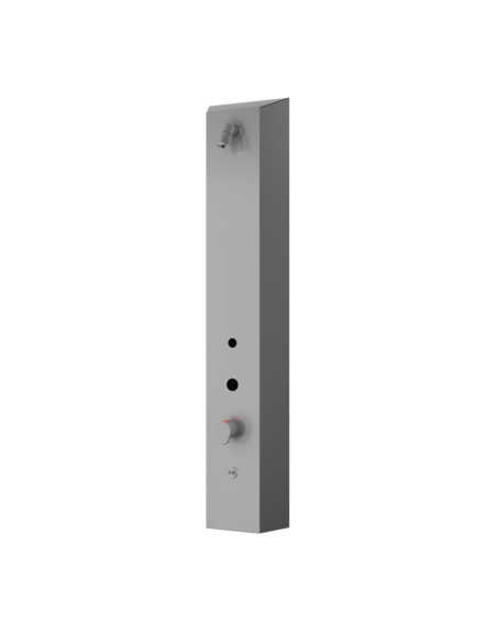 Nerūsējošā tērauda RFID marķiera dušas panelis, ar termostata maisītāju aukstam un karstam ūdenim, 24 V DC Nerūsējošā tērauda RFID marķiera dušas panelis, ar termostata maisītāju aukstam un karstam ūdenim, 24 V DC