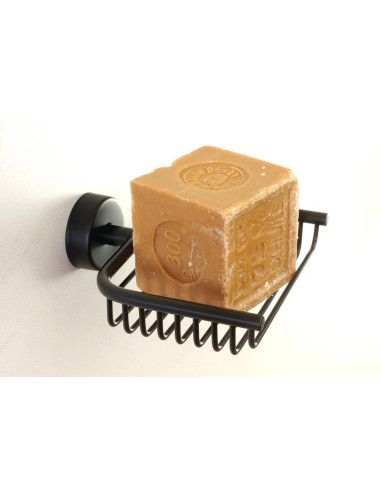 Nerūsējošā tērauda ziepju turētājs, melna matēta apdare