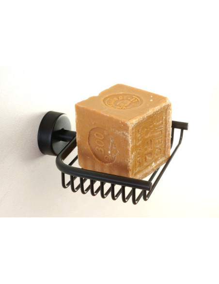 Nerūsējošā tērauda ziepju turētājs, melna matēta apdare