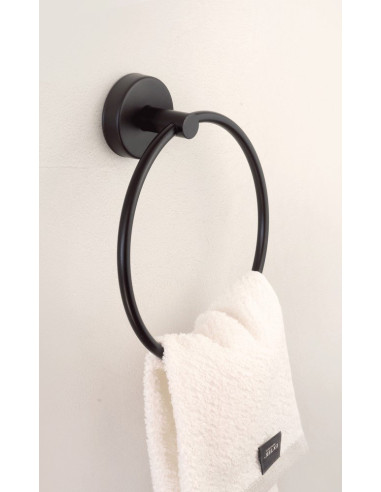 Nerūsējošā tērauda dvieļu gredzens, melna matēta apdare