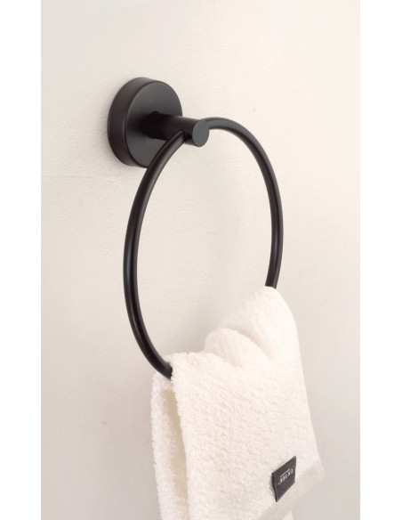 Nerūsējošā tērauda dvieļu gredzens, melna matēta apdare