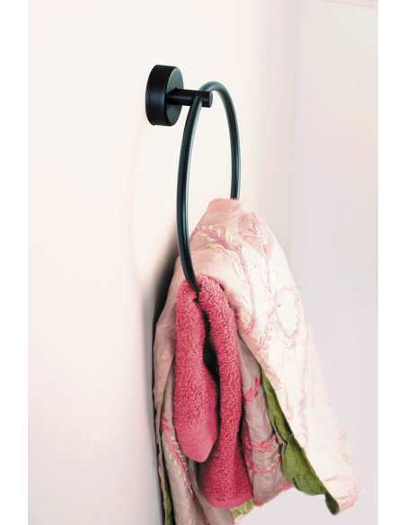 Nerūsējošā tērauda dvieļu gredzens, melna matēta apdare