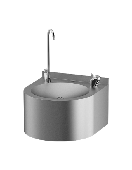 Nerūsējošā tērauda sienas piekarināmā dzeramā strūklaka ar pudeļu pildījumu Nerūsējošā tērauda sienas piekarināmā dzeramā strūklaka ar pudeļu pildījumu