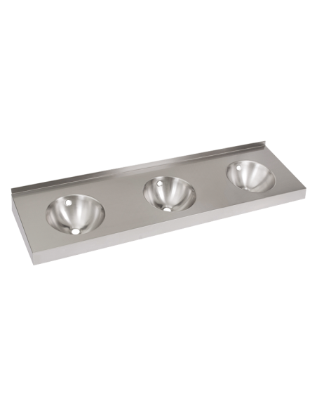 Nerūsējošā tērauda sienas piekarināmā trīskāršā izlietne Nerūsējošā tērauda sienas piekarināmā trīskāršā izlietne