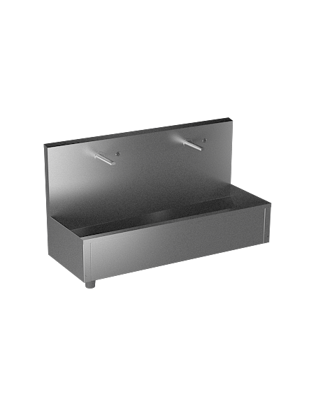 Nerūsējošā tērauda sienas piekarināmā sile ar 2 integrētām pjezo elektronikām, garums 1250 mm, matēta, 24 V DC