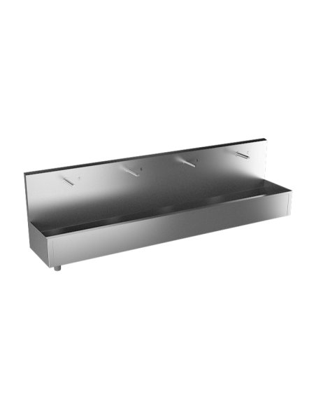 Nerūsējošā tērauda sienas piekarināmā sile ar 4 integrētām pjezo elektronikām, garums 2500 mm, matēts, 24 V DC