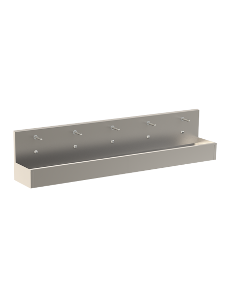 Nerūsējošā tērauda sienas piekarināmā sile ar 5 integrētām elektronikām, garums 3000 mm, 24 V DC