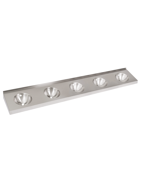 Nerūsējošā tērauda sienas izlietne (5 mazgāšanas vietas) Nerūsējošā tērauda sienas izlietne (5 mazgāšanas vietas)