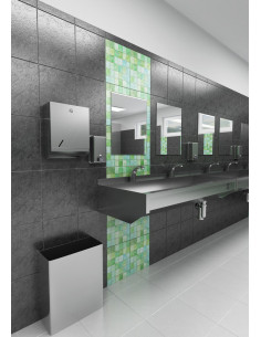 Pie sienas piekarināma nerūsējošā tērauda atkritumu tvertne 2