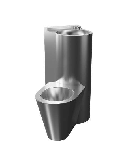 Vandālizturīgs pjezo stūra kombinētais bloks, grīdas tualete kreisajā pusē