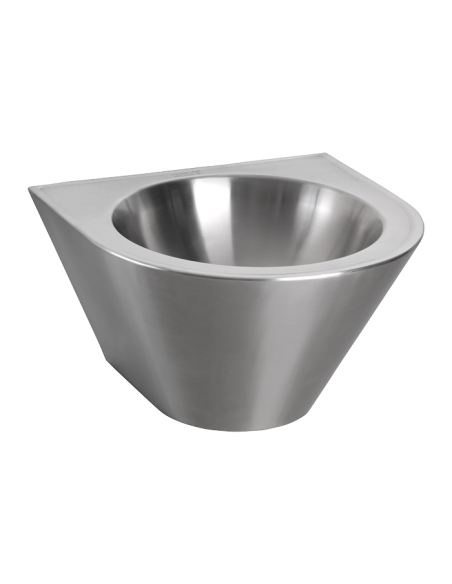 Vandālizturīga nerūsējošā tērauda sienas konusveida izlietne, Ø 320 mm Vandālizturīga nerūsējošā tērauda sienas konusveida izlietne, Ø 320 mm