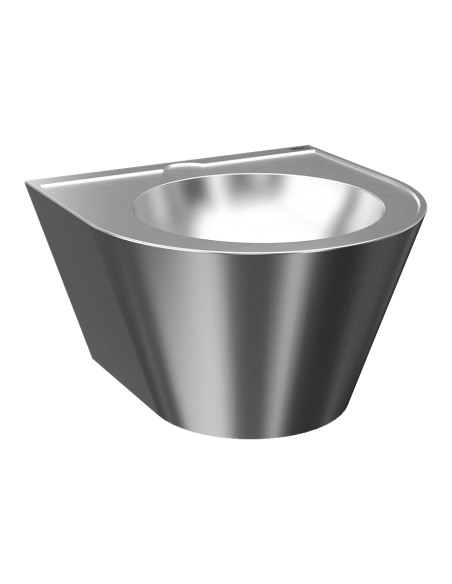 Vandālizturīga nerūsējošā tērauda sienas konusveida izlietne, Ø 360 mm