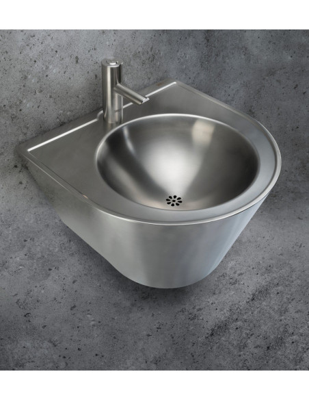 Vandālizturīga nerūsējošā tērauda sienas konusveida izlietne, Ø 360 mm