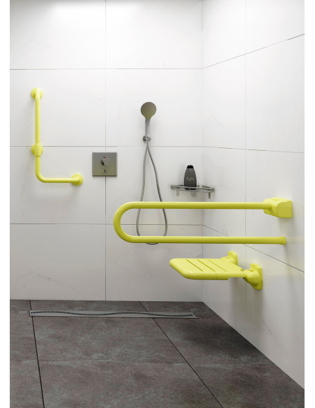 Vinila dušas sēdeklis, piekarināms pie sienas, salokāms Vinila dušas sēdeklis, piekarināms pie sienas, salokāms