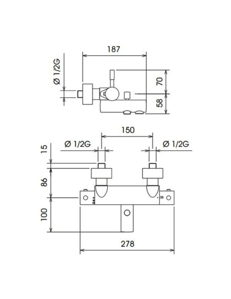 La Torre Vannas krāns ar termostatu TECH, 12920 - 1